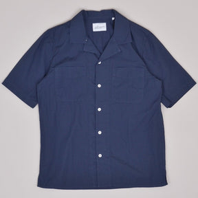 Albam SS Reverse Collar Shirt - Navy
