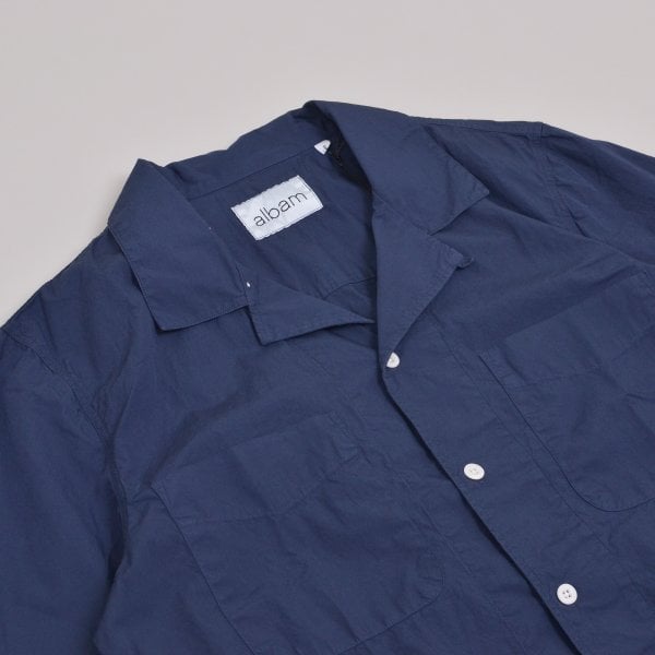 Albam SS Reverse Collar Shirt - Navy