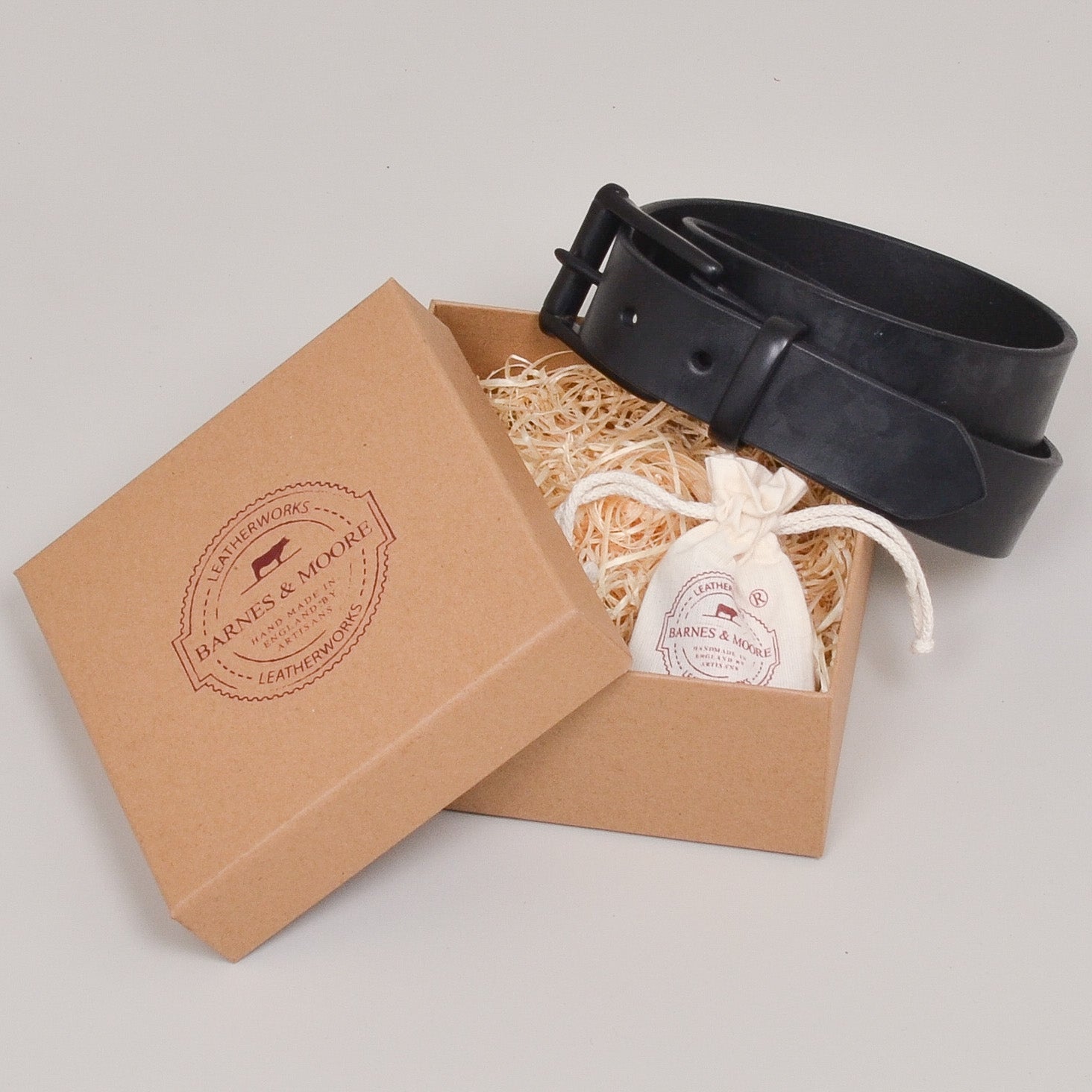Barnes & Moore Garrison English Leather Belt - Black/Black